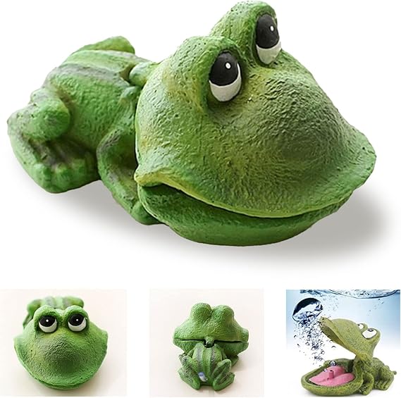 Aquarium Frog Air Bubbler Decorations - Aerating Action Frog Open Mouth Ornament, Oxygen Bubble Resin Crafts for Aquarium Fish Tank Decor