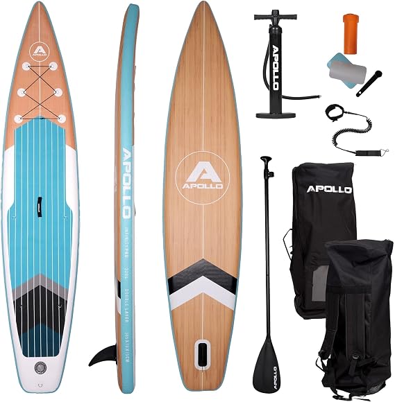 Apollo Inflatable Stand Up Paddle Board (SUP) - Blow up Standup Paddleboard for Adults with Premium Accessories & Backpack/Bag, Non-Slip Deck, Leash, Paddle and Hand Pump