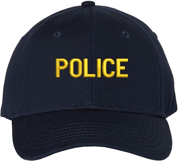 Army Universe Police Embroidered Baseball Hat Structured Adjustable Uniform Cap for Guard, Officer, Policeman