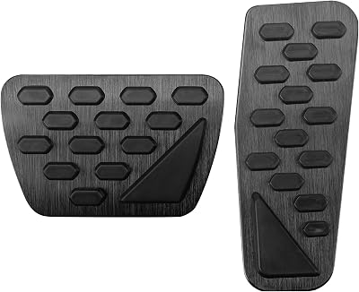 BOYUER for Jeep Wrangler JL 2018-2026Gladiator JT 2020-2026 2PCS Aluminum Anti-Slip No Drilling Brake and Gas Accelerator Pedal Pad Cover Foot Pedal Pads Kit Interior Decoration AccessoriesBLACK
