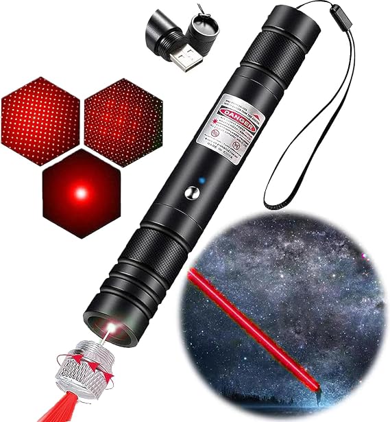 Red Laser Pointer, Laser Pointer [Material Upgrade] Laser Pointer Pen,Red Lazer Pointer USB Rechargeable for Teaching HuntingOutdoor Astronomy flashlightsflashlights