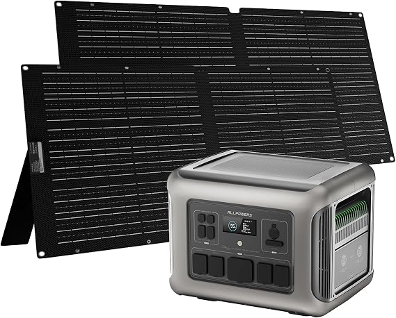 ALLPOWERS R2500 V2 Portable Power Station with 2Pcs 100W Solar Panel | 1920Wh LiFePO4 Battery Solar Generator, MPPT 1000W Max, 2500W (Peak 5000W) AC/100w USB-C Output for Home Backup, Camping, RV