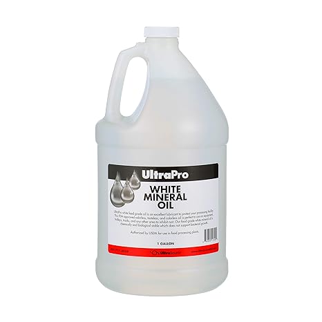 UltraPro Food Grade White Mineral Oil (1 Gallon Jug) | Moisturizes wood, protects skin, lubricates machines, coats food, and blends plastics