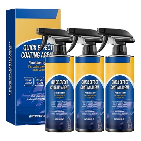 3Pcs Quick Effect Coating Agent for Cars,Advanced Car Quick-Acting Coating Agent Spray,3 in 1 High Protection Quick Car Coating Spray Multifunctional Coating Renewal Agent for Cars
