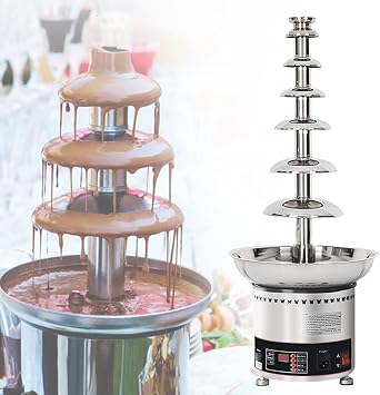 Chocolate Fountain Chocolate Fondue Fountain,Chocolate Fountain Machine 4/5/6/7 Tier Electric Chocolate Fountain Machine Chocolate Fondue Set for Strawberries,Cherries,Marshmallow(7Tier)