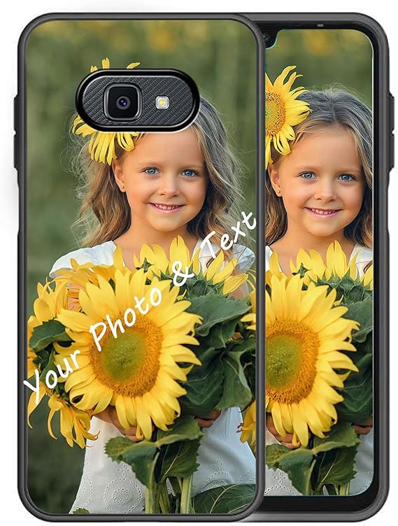 Personalized Phone Case for Samsung Galaxy A8 Plus 2018,Custom Picture Image Name on Silicone Cover,Black Shockproof TPU Case,Customized Bumper Phone Case -TU1