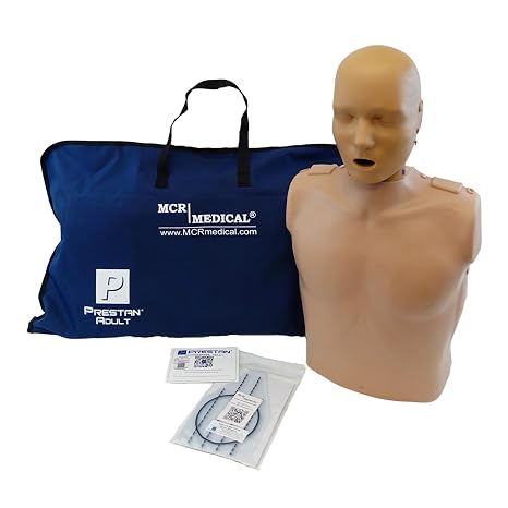 PRESTAN CPR Training Manikin, Single Adult, Dark Tone | Deliver more realistic practice with light-guided feedback and a natural chest response for classroom instruction.