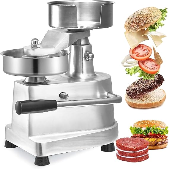 Commercial Burger Patty Maker, Heavy Duty Kitchen Meat Forming Processor, Home Manual Burger Forming Machine for Large Stuffed Burgers,4 inch