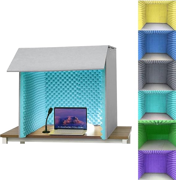 Portable Sound Recording Vocal Booth Box,Desktop Soundproof Cover,Vocal Booth Portable Vocal Booth, Sound Absorbing Shield,Sound Proof Foam Panels to Filter Voc