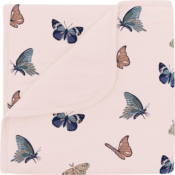 KYTE BABY Baby Blanket in Blush Butterfly