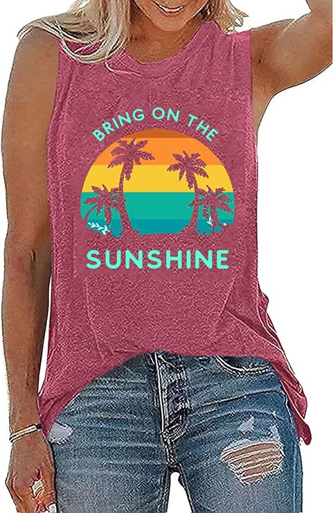 YourTops Women Bring On The Sunshine Tank Tops Women Graphic Shirt