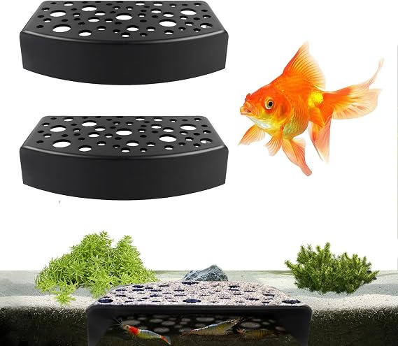 Shrimp Hides Cave for Aquarium - 2Pcs Shrimp Breed Fish Hideout Underground Tunnel for Aquarium Cave, Black