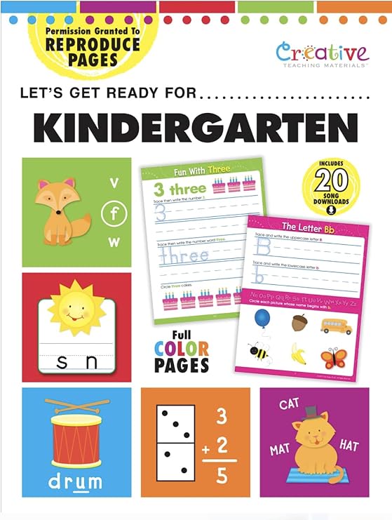 Creative Teaching Materials Let's Get Ready for Kindergarten Workbook,Educational Activity Book,White