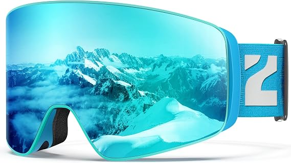 ZIONOR Ski Goggles, X12 100% OTG Snow Goggles Detachable Lens for Men Women Adult