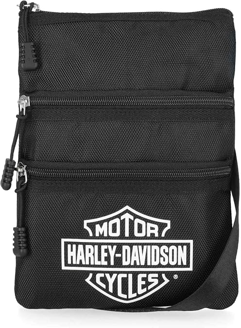 Harley-Davidson Women's Bar & Shield Logo Polyester Crossbody Purse, Black