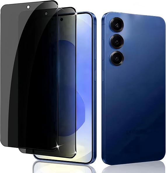 2 Pack for Samsung Galaxy S25 Plus Privacy Screen Protector,Anti Spy Tempered Glass Anti-Scratch Case Friendly
