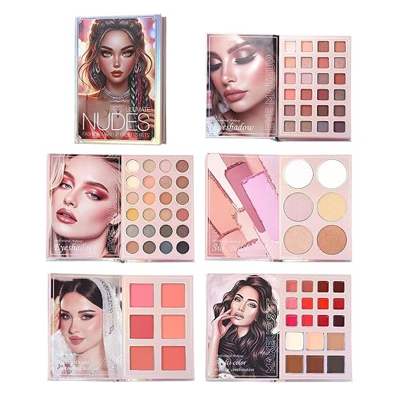 Makeup Book Palette Travel | Women's Cosmetic Pallet,Facial Contour Palette - for College Students Travelers Beginners Professionals Daily Routine Parties Wedding Stage Performance