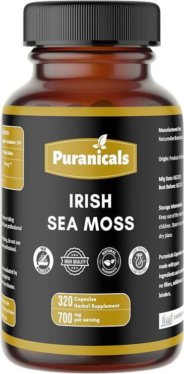 Irish Sea Moss Capsules, 320 Capsules, 700 mg | Per Serving, Supplement