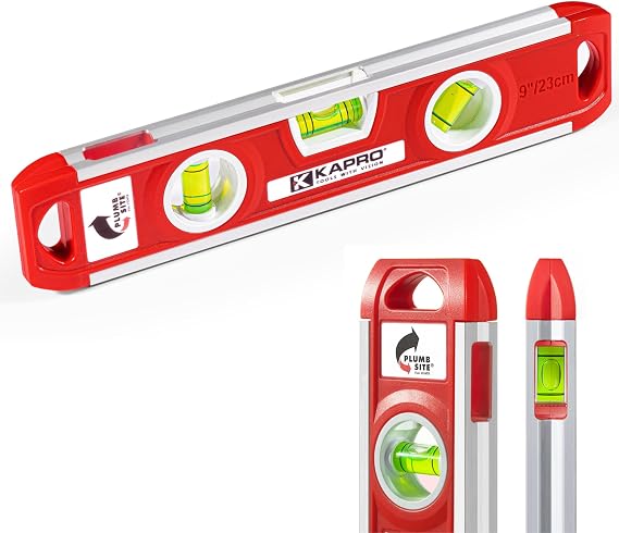 Kapro - 231 Magnetic Aluminum Torpedo Level - With Plumb Site - Features View Vial and V-Groove - 9 in