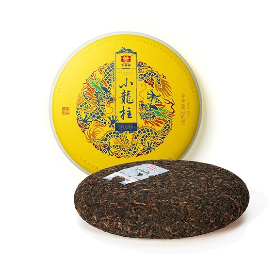 TAETEA Ripe PU'ER Tea, Aged Fermented Xiao Long Zhu Puerh Pu erh Tea Cake Black Tea for Daily Drink and Gift (357g/12.59oz)