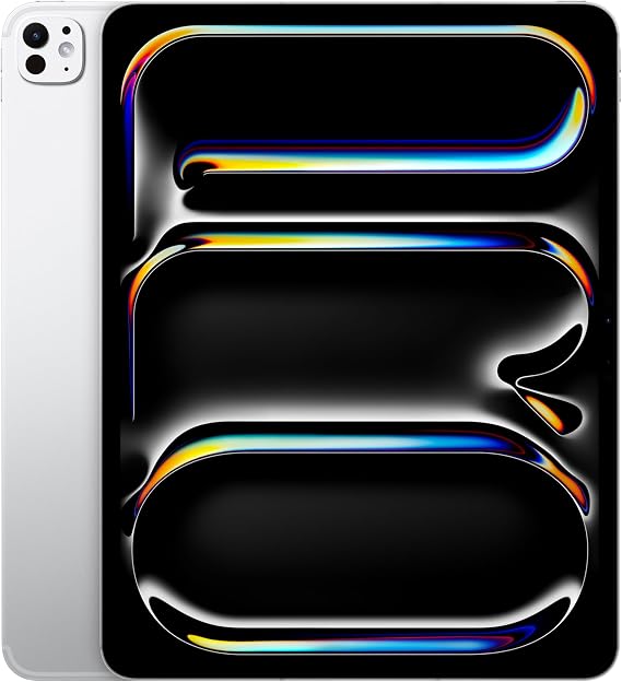 Apple iPad Pro 13-Inch (M4): Built for Apple Intelligence, Ultra Retina XDR Display, 1TB, 12MP Front/Back Camera, LiDAR Scanner, Wi-Fi 6E + 5G Cellular, Face ID, All-Day Battery Life Silver