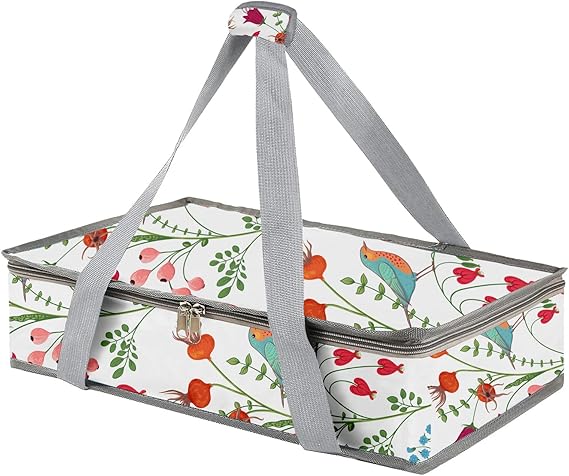 Insulated Casserole Carriers for Hot or Cold Food,Casserole Dish Bag Carrying Case,Food Carrier Warmer Container Bag for Travel Picnic.Pioneer Woman Kitchen Stuff.Fits 9"x13" Baking Dish