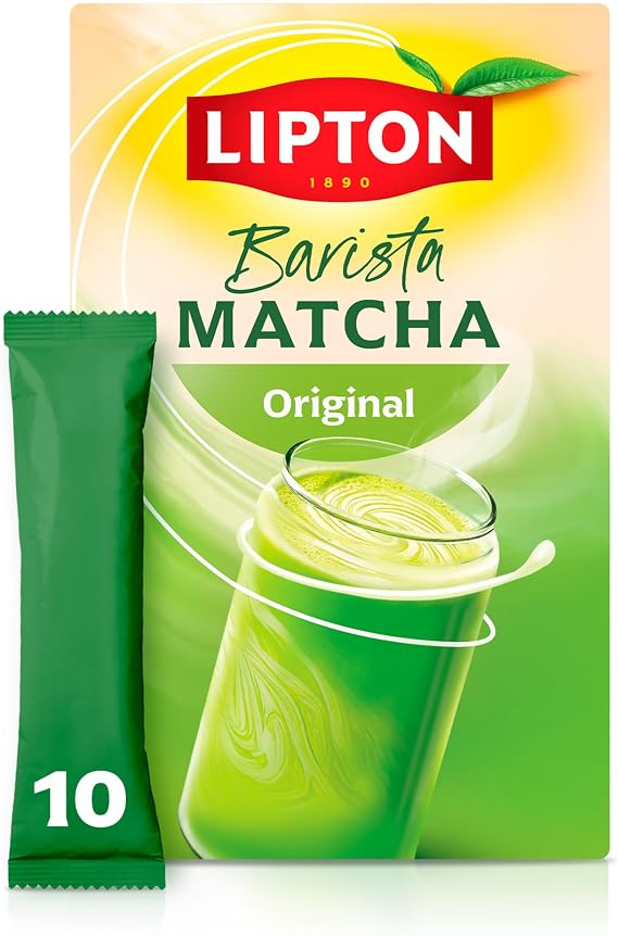 Lipton Barista Matcha Oat Latte, 10 Sticks, Hot or Iced, No Added Sugars