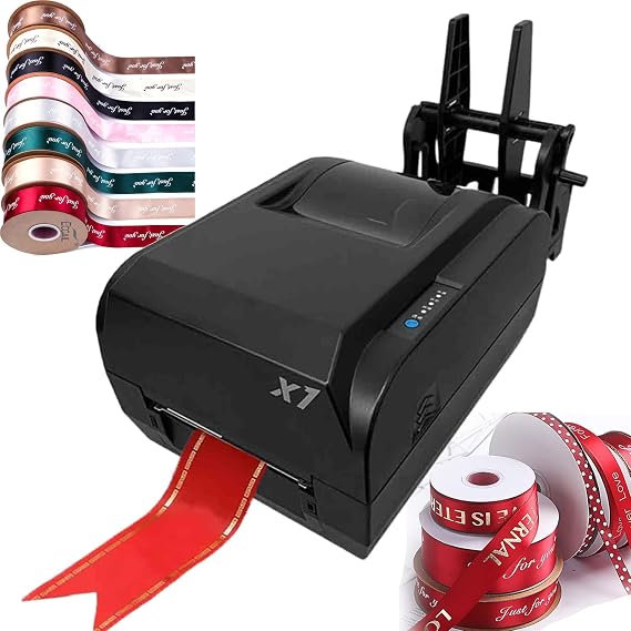 Digital Ribbon Printer, Satin Ribbon Printing Machine, Label Printer, Foil Stamping Printing Machine,Supports 50+ Languages (singlerow)