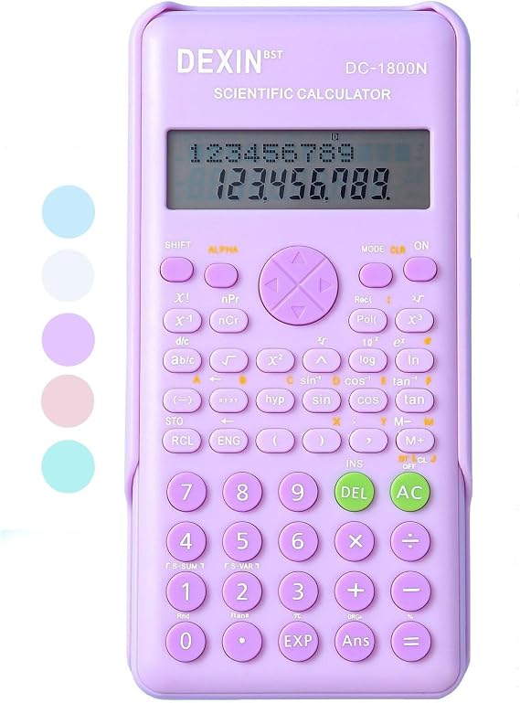 Scientific Calculators for Students, 240 Functions 2-Line Standard Scientific Calculator, Cute School Office Supplies,Math Calculator for School (Purple)