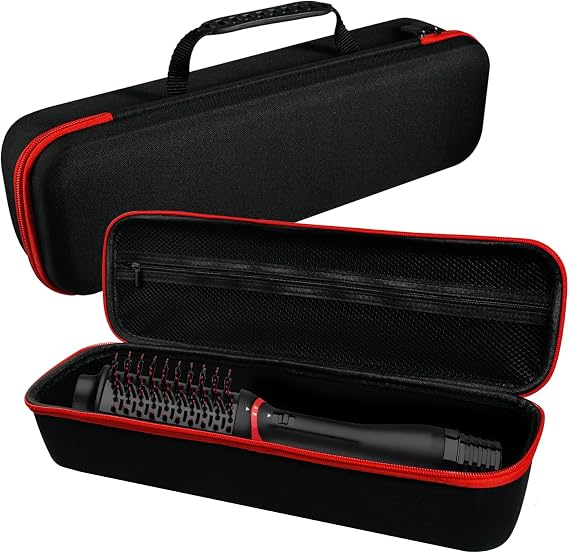 Carrying Case for Revlon Hair Dryer Brush Original 1.0/Plus 2.0 | Hard Shell Portable Travel Storage Bag Compatibility with All Brand Hot Tools Volumizer Hot Air Brush (Red)