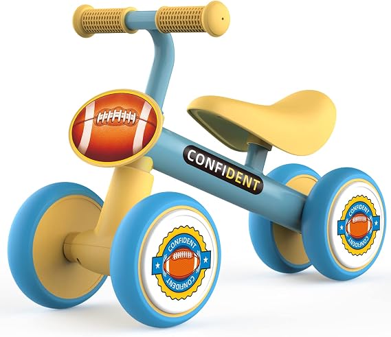 XIAPIA Baby Balance Bike for 1 Year Old Boy Girl First Birthday Gift, 10-36 Months Toddler Balance Bike, No Pedal 4 Wheels Ride-on Toys Indoor Outdoor, 1st Birthday Gifts