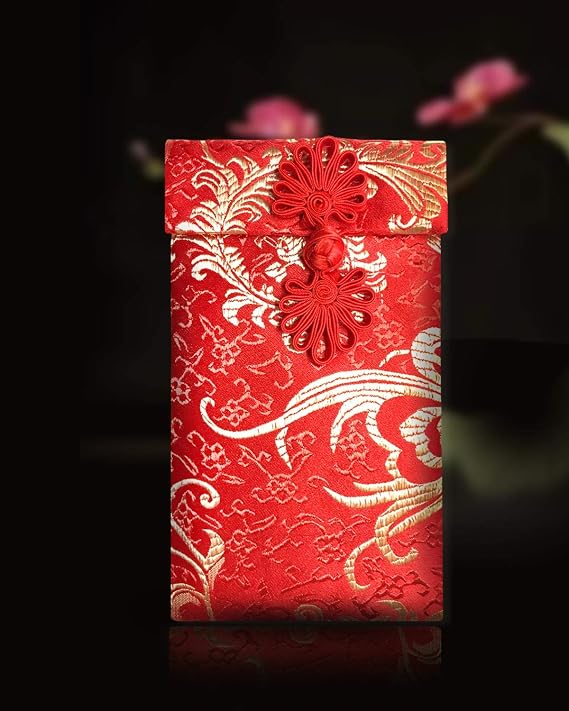Chinese Red Envelopes, New Year Red Packet Hongbao, Lucky red money pock for Chinese Spring Festival, Lunar New Year, Christmas, Wedding, Birthdy, Party (Vertical)