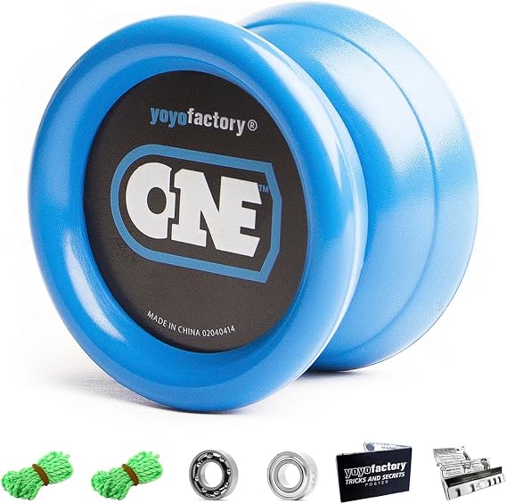 YoYo Factory ONE Yo Yo Beginner Professional Yo-Yo for Kids & Adults | Responsive Trick YoYo for Learning, Practice & Fun - Blue