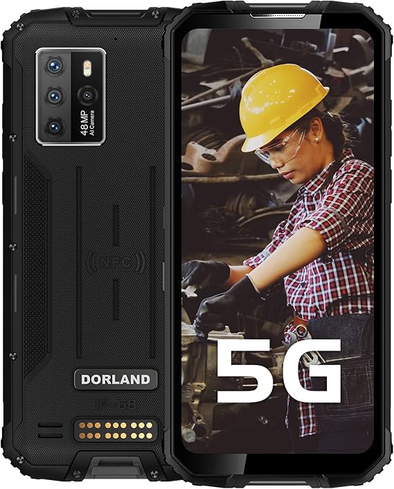 DORLAND Aloha 5G Explosion-Proof Rugged Smart Mobile Phone Unlocked Zone1/2 Intrinsically Safe IP68 for Oil Gas Industry and Hazardous Areas, Waterproof Dustproof Shockproof Android 10.0 Phone