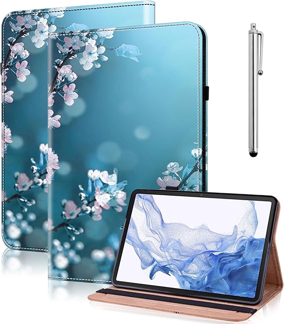 Case for Xiaomi Redmi Pad Pro 12.1 inch 2024 Released,Slim PU Leather Smart Protective Cover with Card Slots for Redmi Pad Pro 12.1" - Plum Blossom