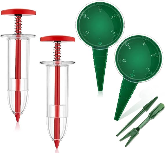 Mini Seed Planter Tool,New Mini Seed Spreader, Set of 6 Hand Held Garden Plant Seeds Planter, Adjustable Hand Sowing Seeder with 5 Dial Settings, Plastic Seed Spreader for Flowers, Vegetables