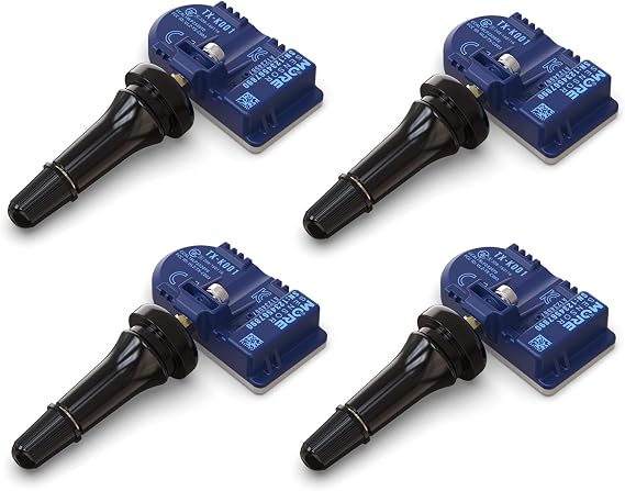 MORESENSOR Compact PRO Series 433MHz TPMS Tire Pressure Sensor 4-Pack | Preprogrammed for Select 70+ American Brand Models | Replacement for 13598773 | Snap-in | KX-S057-SN-4