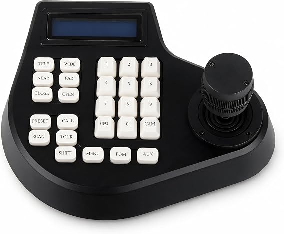 PTZ Camera Controller, RS485 PTZ Camera Keyboard Standard Interface Accurate Control for Monitor (US Plug)