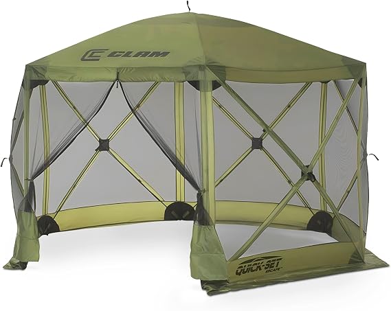 Clam Escape Screen Tent | 11.5 Ft Pop Up Gazebo - Green 6-Person Shelter