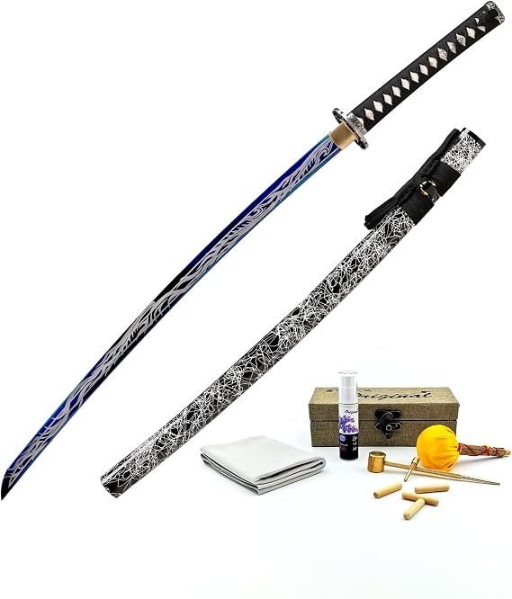 1060 Katana and Care Kit Combination,Includes a 1060 Fake Pattern Katana and a Katana Cleaning Kit