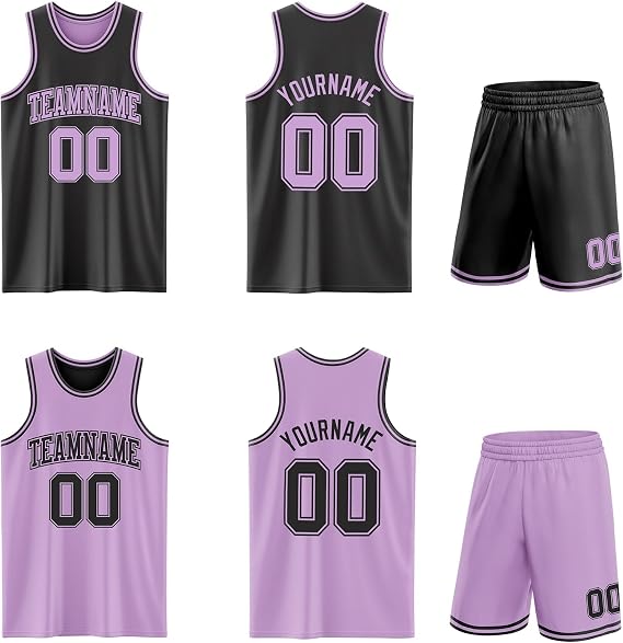 Custom Reversible Basketball Jersey Set Personalized Sleeveless Athletic Team Uniform Tank & Shorts for Men Women Youth