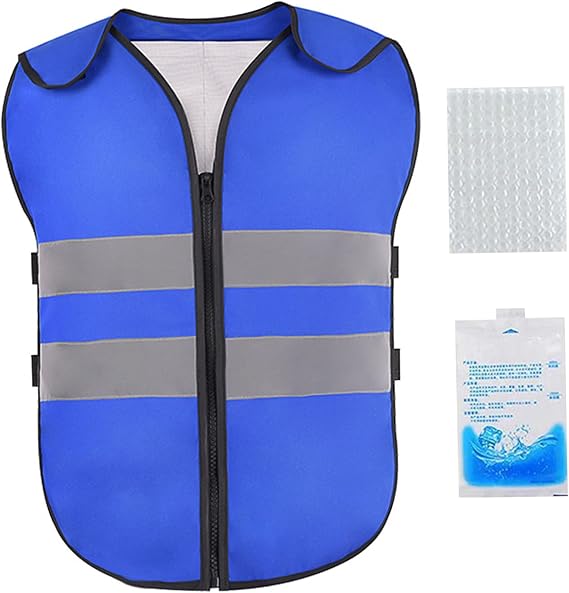 Cooling Vest, Adjustable & Reflective Ice Vest with 20 Ice Packs for Hot Weather, Work Vests for Men Women to Keep Cool in the Heat, Decoracion del jardin