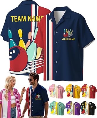 Custom Bowling Shirts for Men Women Unisex Retro Vintage Personalized Bowling Jerseys with Team Name Customized Funny Gifts