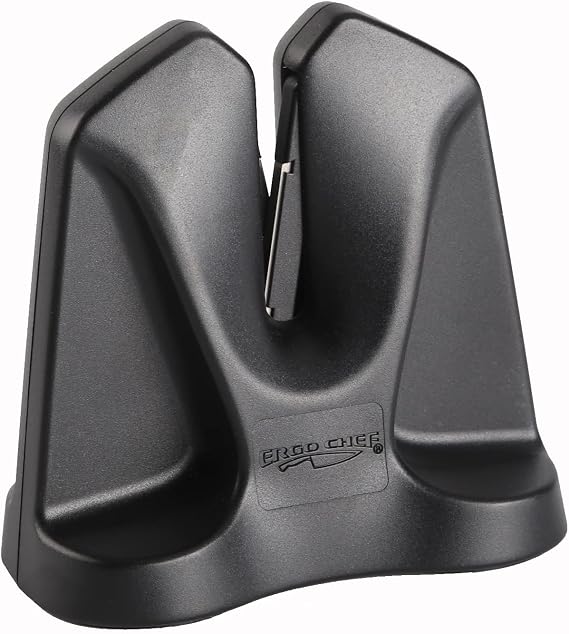 Ergo Chef Fast Edge II Sharpener & Hone with Auto Adjusting Inserts Knife Sharpener, 3.7" Tall x 2.2" Wide x 3.750" Long, Black