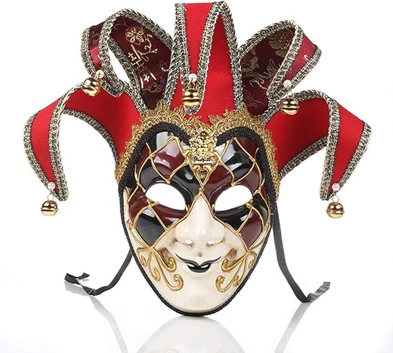 Full Face Men Masquerade Mask Jester Masks Women Vintage Venetian Mardi Gras Mask Halloween Party
