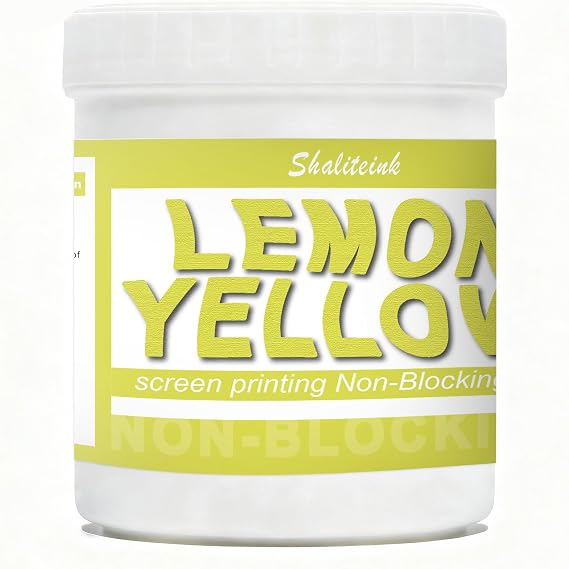 Shaliteink Screen Printing Plastisol Ink Lemon Yellow (32oz.)- Non-Blocking Screen Printing Ink for Cotton, Polyester and Other Fabrics