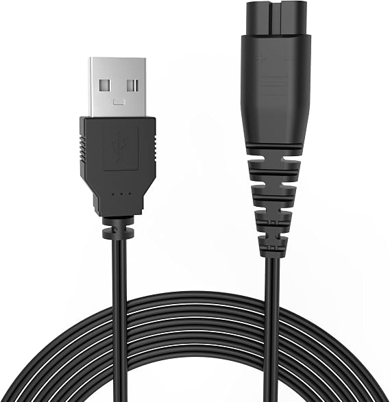 Superer USB Charger Cable Fit for Hatteker-Cordless-Hair-Trimmer Pro Hair Clippers Beard Trimmer RFC-588 RFC-598 RFC-692 Shaver Razor Replacement Charging Power Cord