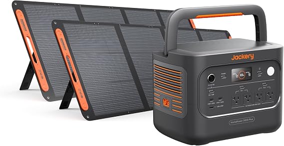 Jackery HomePower 2000 Plus v2 and 2x200W Solar Panels,2048Wh,2400W Output | LFP Battery, Expandable to 12kWh, Essential Home Backup for Outages, Emergencies & RV