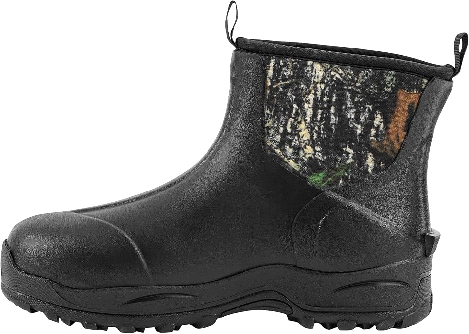 Ubon Insulated Rubber Boots for Men Waterproof Short Ankle Rain Boots | 5mm Neoprene Upper, Slip-On Fit, Mud Traction For Gardening, Fishing, Farming, Yard Work