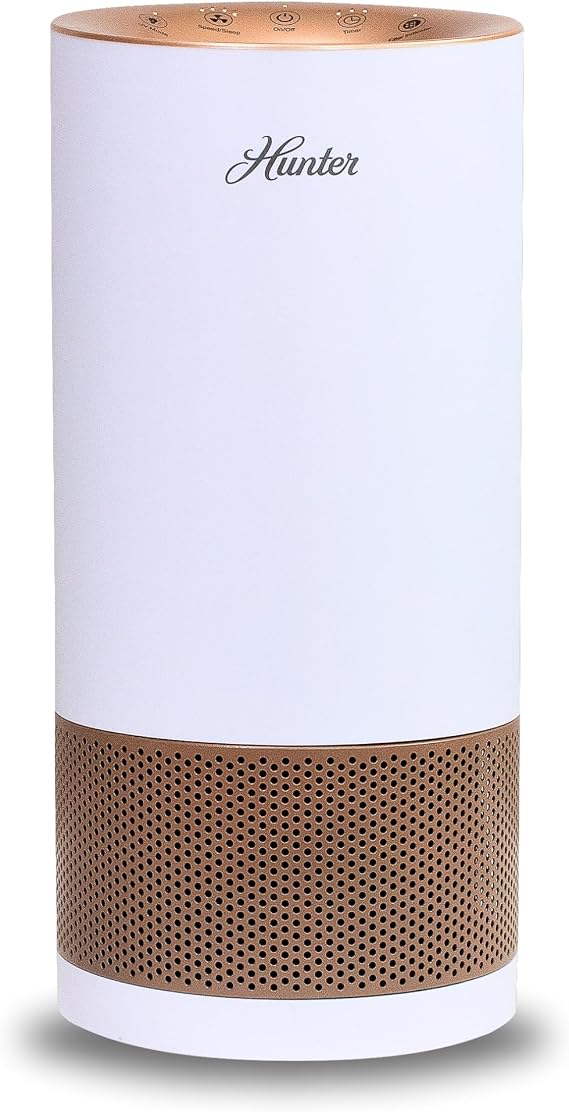 HP450UV True HEPA Air Purifier with UVC Light Technology in White Rose Gold